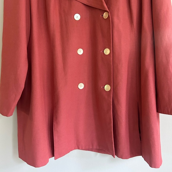 VINTAGE APART Oversized Trench Coat Double Breasted Lagenlook Artsy Whimsy Sz 24 - Picture 6 of 16
